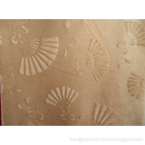Embossed Fan Plain Soft Velour (HZS--00124)